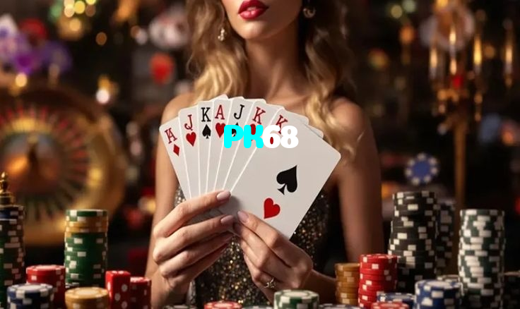 PK68 casino presented on mobile device in Pakistan with slots and live games